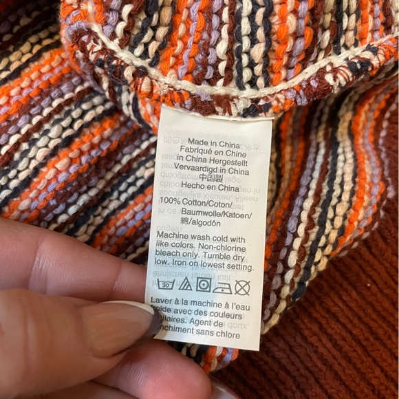 Madewell Arden V-Neck Crop Pullover Sweater in Stripe. NWT. Large - Picture 4 of 8